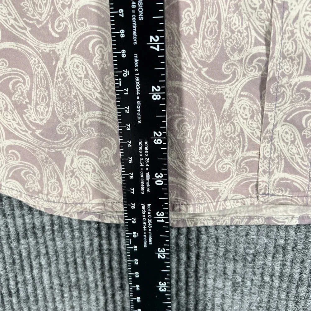 Tommy Bahama Island Soft Shirt Mens Large Purple Beige Paisley Button Up Casual - Picture 9 of 14